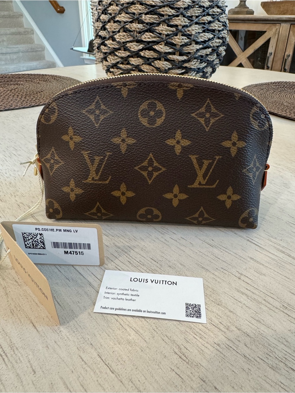 Authentic Louis Vuitton Monogram Cosmetic Pouch in Brown BRAND NEW NEVER USED